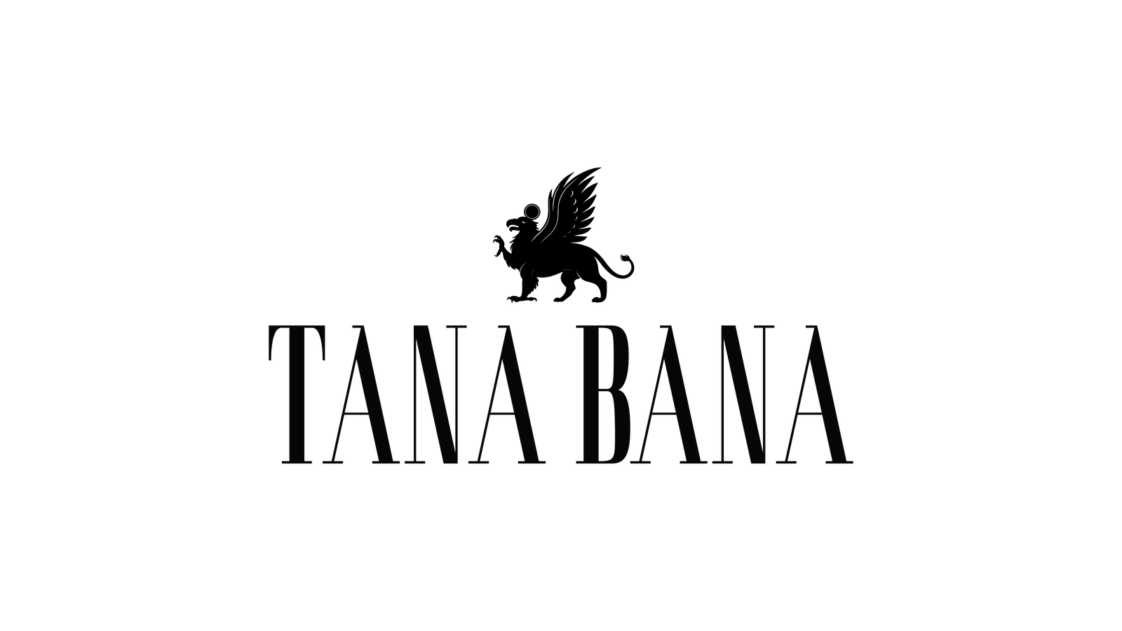 Tana Bana text logo with Suruni, the mythological creature, half-lioness, half-eagle with sun on top of its head